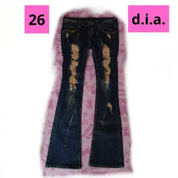 새상품급 d.i.a. 26인치 부츠컷 데미지 페인트 데님