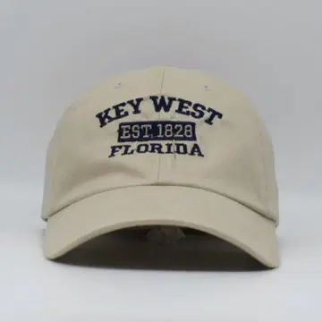 1828 KEY WEST 플로리다 자수 캡 구제 의류 수베니어 베이지