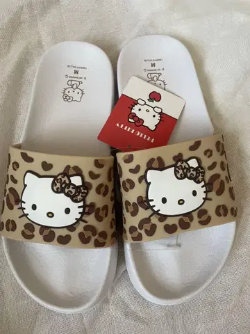 헬로키티 레오파드 무늬 레오파드 샌들 슬리퍼