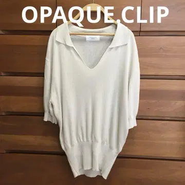 OPAQUE.CLIP 반팔 베이지 티셔츠 니트