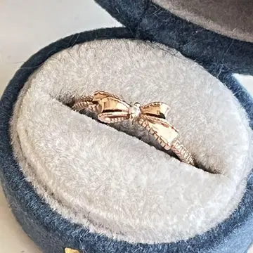 JILLSTUART K10 PG 다이아몬드 리본 링 반지