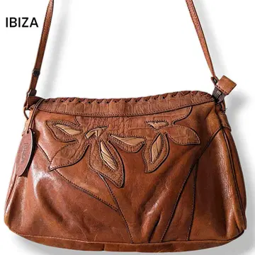 Ibiza 이비자 숄더백 파우치 브라운 가죽 크로스 백