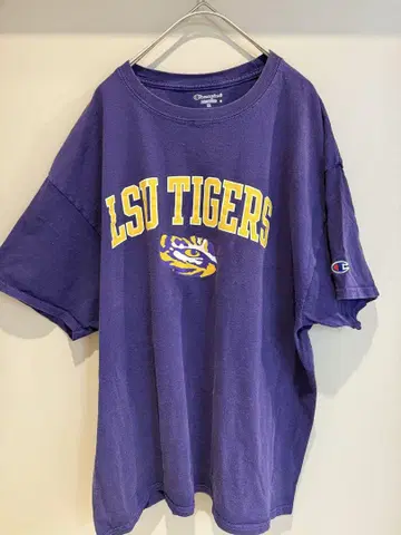 챔피언 LSU 타이거즈 티셔츠 칼리지 로고 구제 의류