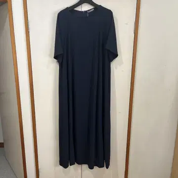 미사용 다크 네이비 반팔 롱 원피스 38