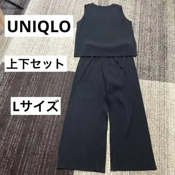 유니클로 새상품급 플리츠 팬츠 셋업 L 사이즈