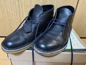 클락스 데저트 부츠 블랙 가죽 부츠
