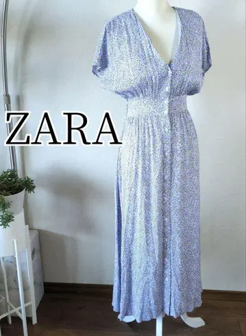ZARA 자라 돌먼 슬리브 드레이프감 롱 원피스 라벤더 꽃무늬