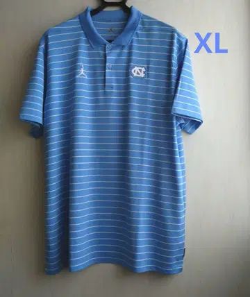 Jordan UNC 피케 셔츠 XL 스카이블루 스트라이프