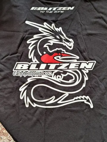 BLITZEN 드래곤 로고 티셔츠 L 블랙