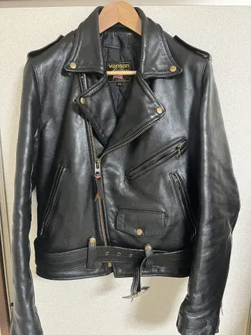vanson 가죽 더블 라이더 자켓 38