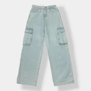 ZARA 자라 데미지 카고 데님 카고 팬츠 와이드 데님 32