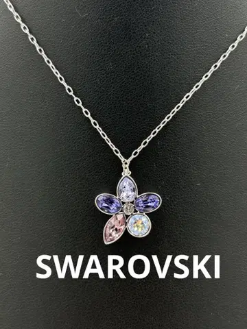 SWAROVSKI 스와로브스키 플라워 컬러 스톤 목걸이 새상품급