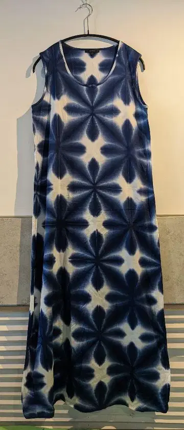 ARTISAN 아리마츠 시보리풍 유카타 패턴 롱 원피스