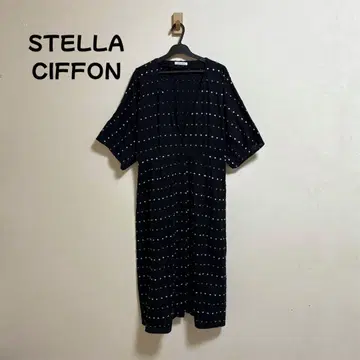 STELLA CIFFON 도트 자수 셔츠 원피스