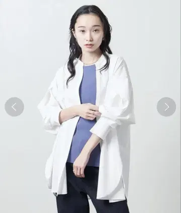 MARW UNITED ARROWS 턱 슬리브 셔츠 화이트