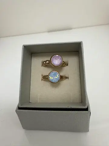 QUDO 스톤 반지 2개 세트