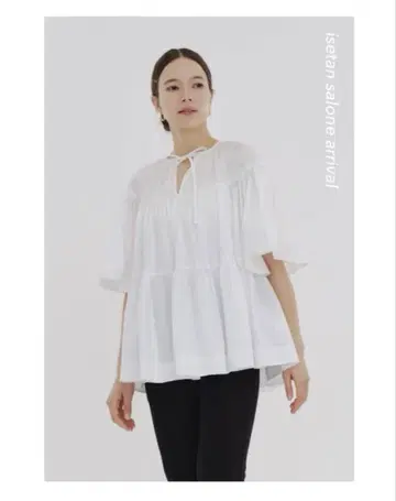 yori 볼륨 개더 썸머 블라우스 화이트