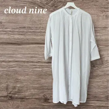 cloud nine 화이트 셔츠 원피스 7부 소매