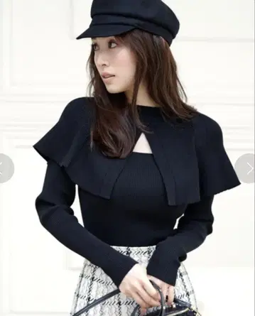 snidel Sustainable2way 케이프 니트 풀오버