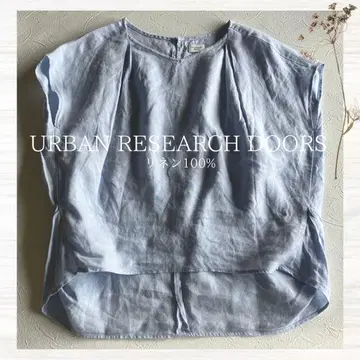URBAN RESEARCH DOORS 린넨 100% 블라우스 반팔 루즈핏