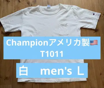 Champion 미국제 T1011 화이트 컬러 남성용 L