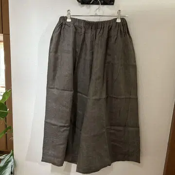 마키 텍스타일 실크 100% 그레이 와이드 팬츠