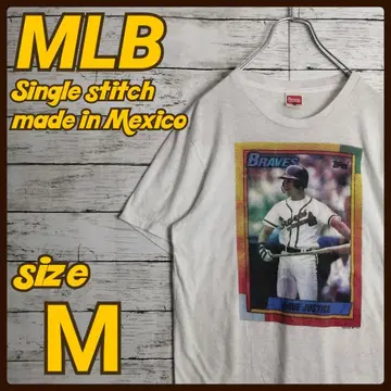 MLB 메이저리그 싱글 스티치 브레이브스 구제 의류 반팔 티셔츠 화이트