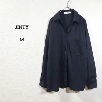 JINTY 블랙 긴팔 셔츠 셔츠 포켓 부착 겉옷