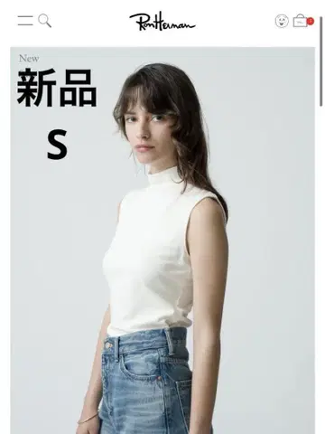 RHC 하이넥 슬리브리스 탑 슬리브리스 티셔츠 새상품