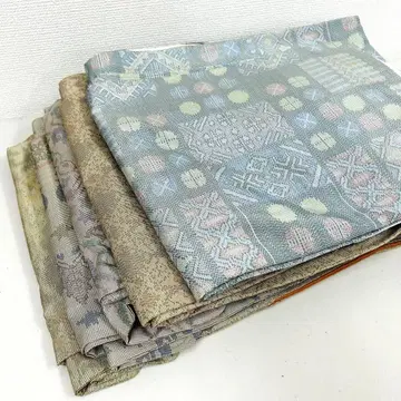 오시마 명주 기모노 순수 실크 5벌 묶음 판매 리메이크 재료 S-1568