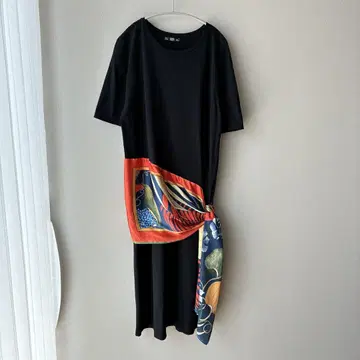 자라 Collection 여성 스카프 감아 입는 반팔 원피스 꽃무늬