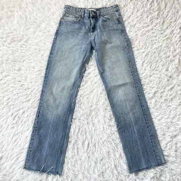 ZARA 데님 팬츠 스트레이트 팬츠 인디고 블루 2712