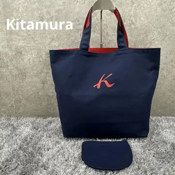 Kitamura 키타무라 토트백 리버서블 네이비 레드 A4