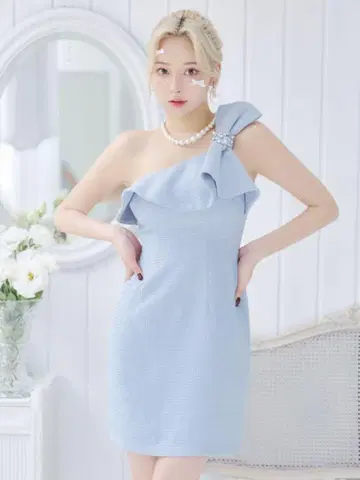 Jewels 원숄더 미니 드레스 XS