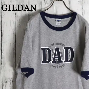 90년대 멕시코제 GILDAN 칼리지 스타일 DAD 그레이 링거 티셔츠