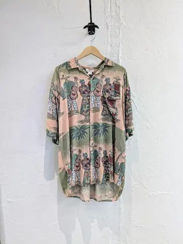 손으로 그린 디자인 레이온 셔츠