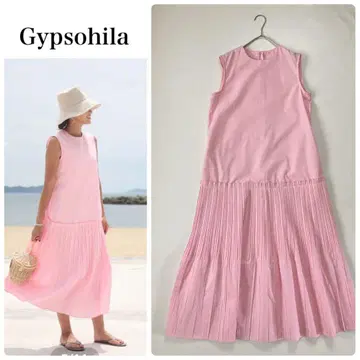 Gypsohila 지프소피아 슬리브리스 원피스 핑크