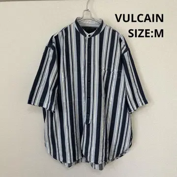 VULCAIN 밴드 카라 스트라이프 빅 셔츠 SIZE:M