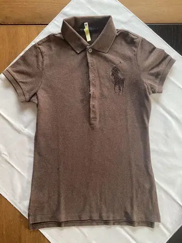RALPH LAUREN 브라운 피케 셔츠 S