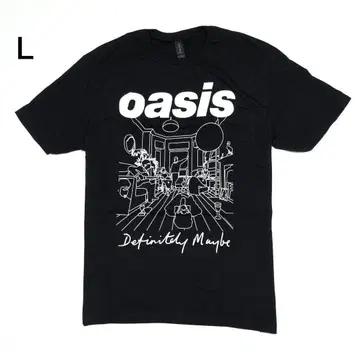 새상품 정품 OASIS 오아시스 티셔츠 밴딩 티셔츠 블랙 L