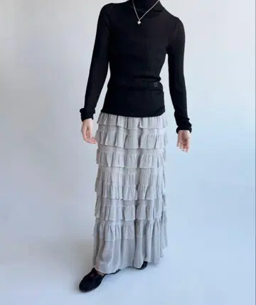 EDIT. FOR LULU 프릴 티어드 스커트 그레이