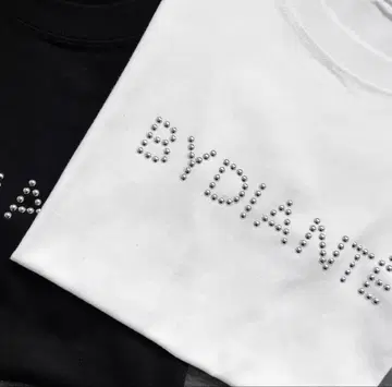 BYDIANTE 스톤이 달린 화이트 티셔츠