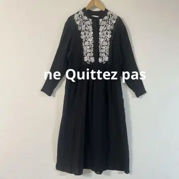 누키테파 자수 코튼 레이온 자카드 자수 원피스