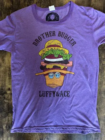 원피스 BROTHER BURGER Luffy & Ace 티셔츠 L