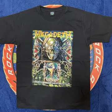 MEGADETH 티셔츠 사이즈 XL 메가데스 양쪽 눈 프린트
