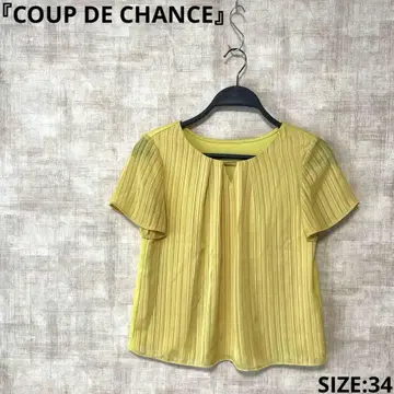 일본제 [COUP DE CHANCE] 시어 스트라이프 블라우스 반팔 34