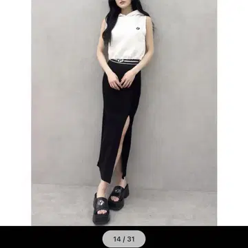GYDA GD JQ DEEP 슬릿 롱 스커트 같은 숏 팬츠