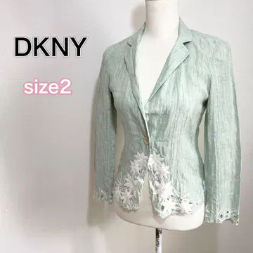 린넨 자켓 자수 DKNY 그린 계열 민트 린넨 100%