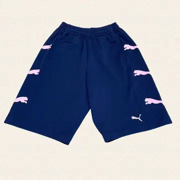 푸마 트랙 팬츠 하프 팬츠 네이비 허리밴딩