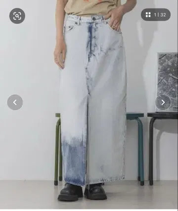 JEANASiS 프론트 슬릿 데님 내로우 스커트